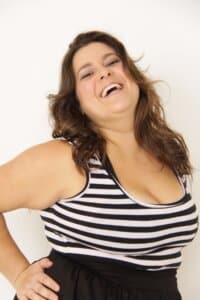 a bbw woman laughing